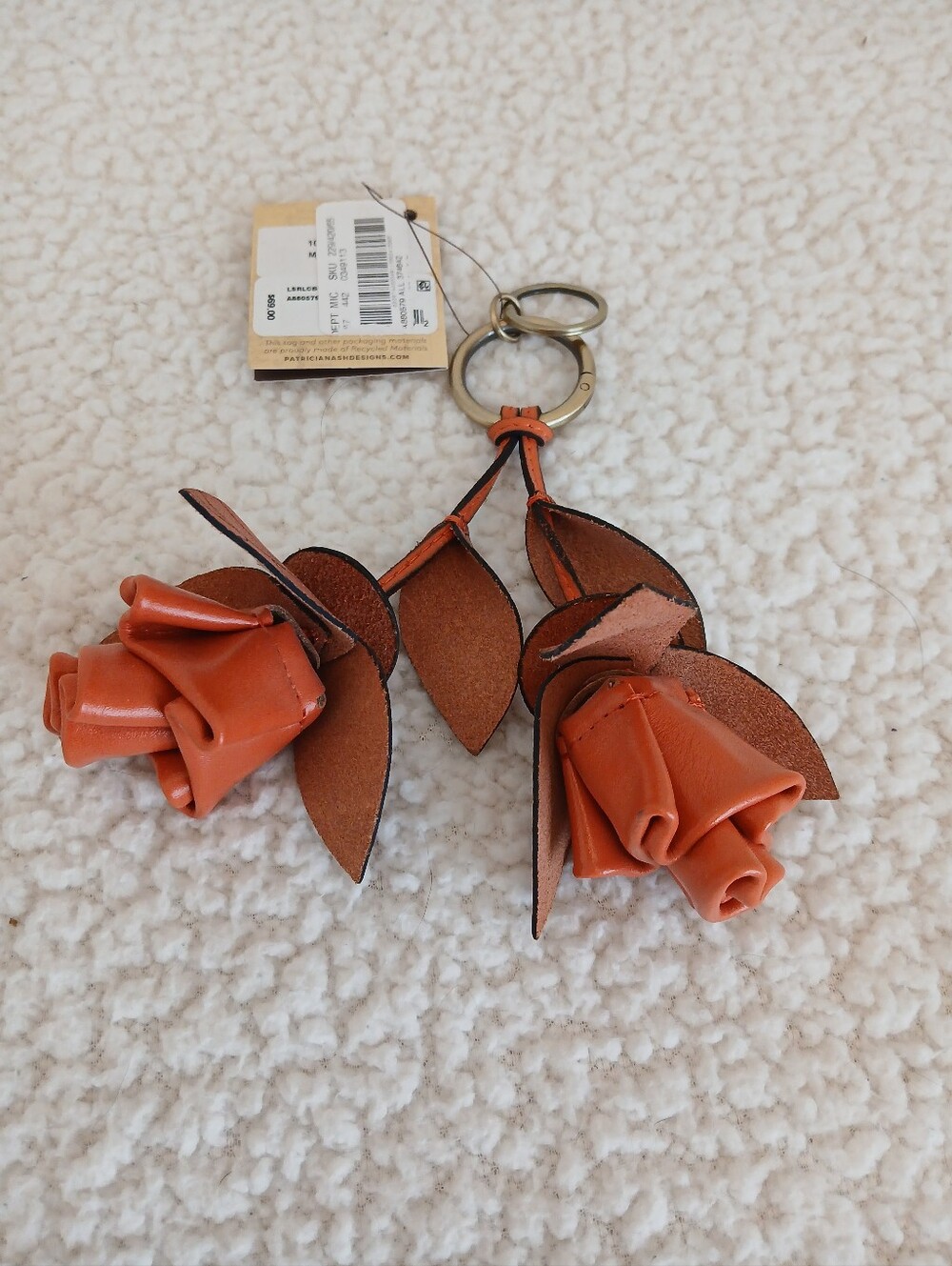 Patricia Nash Leather Purse Charm In Coral NWT